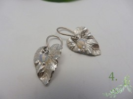 „Levél” - 12 ezüst fülbevaló-variáció, ásvány gyöngyökkel – Mithrillion Elegancia 