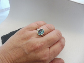 Abalone gyöngyház egyedi ezüst gyűrű - Mithrillion Elegancia